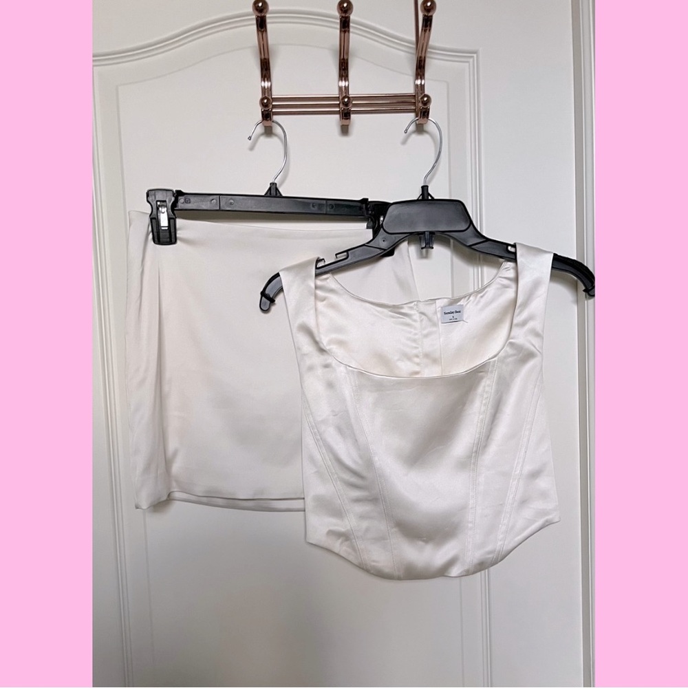 Aritzia corset top and mini skirt set